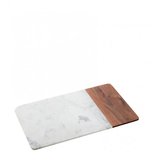 Platte Marmor/Holz rechteckig  30,5x18,4x1,5 cm